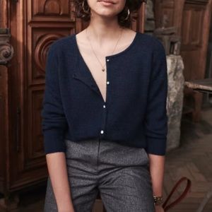 Sezane Gaspard Cardigan in Navy